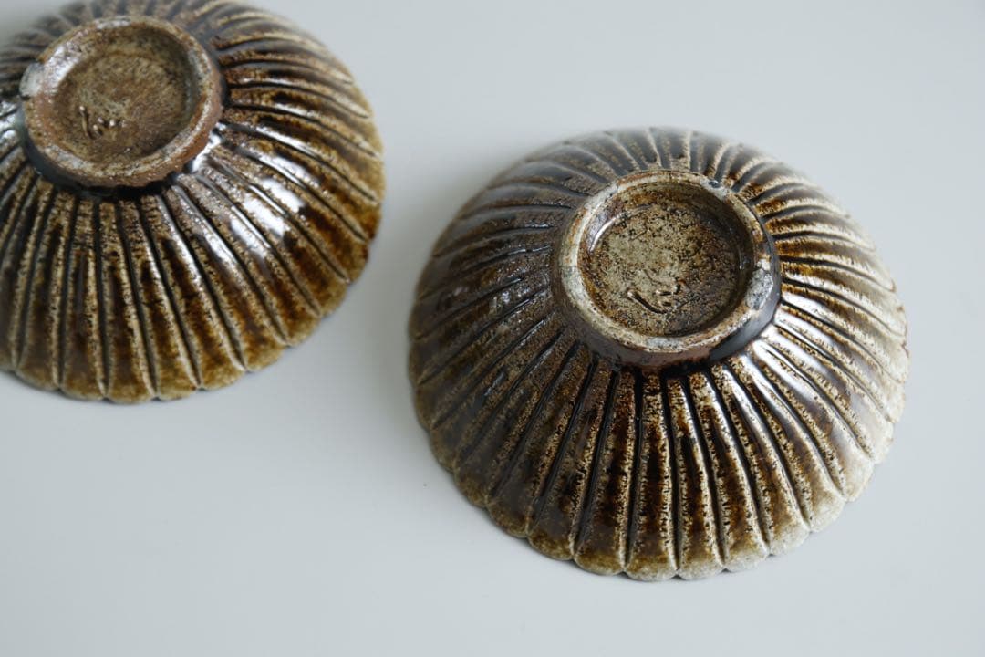 余宮隆　輪花小鉢　2個セット　カケあり