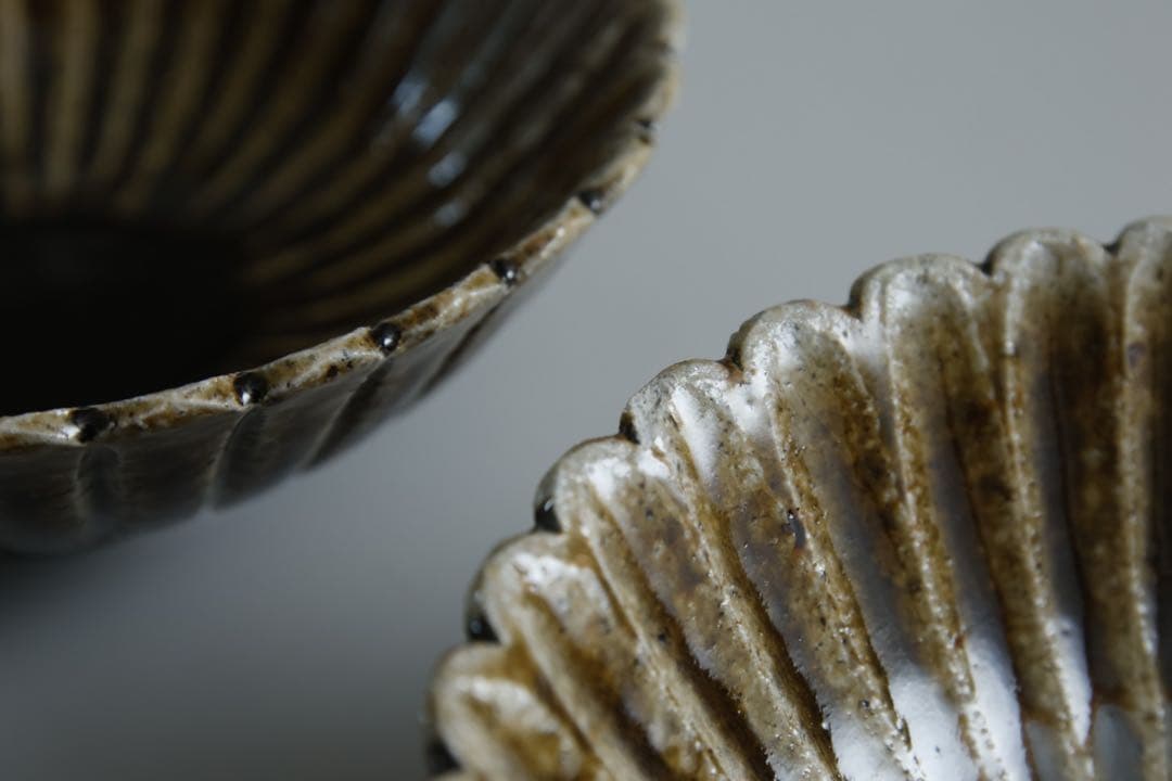 余宮隆　輪花小鉢　2個セット　カケあり