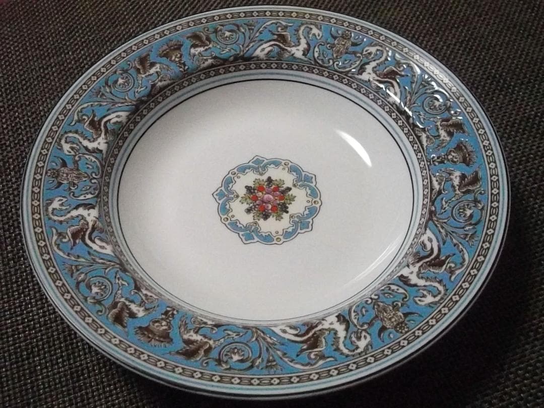  フロレンティーンターコイズスープ 皿 　2枚セット