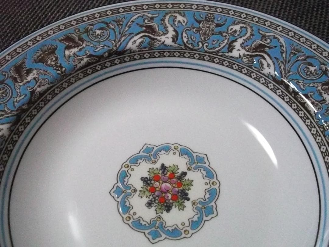  フロレンティーンターコイズスープ 皿 　2枚セット