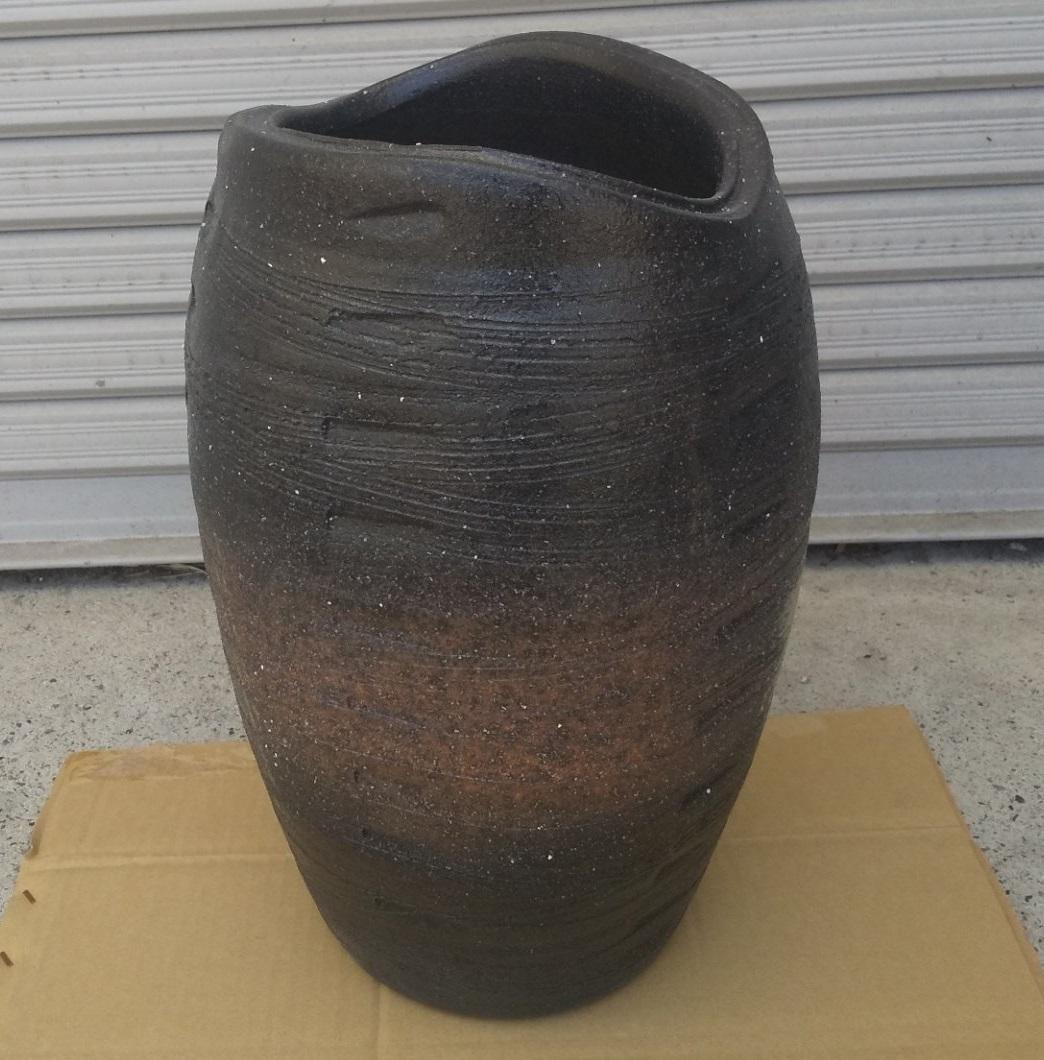 【信楽焼 傘立】窯変たわみ傘立