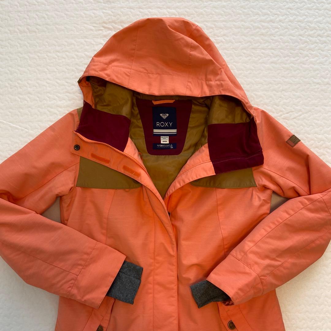 ROXY　スノーボードウェア M マウンテンジャケット　サーモンピンク　フード付