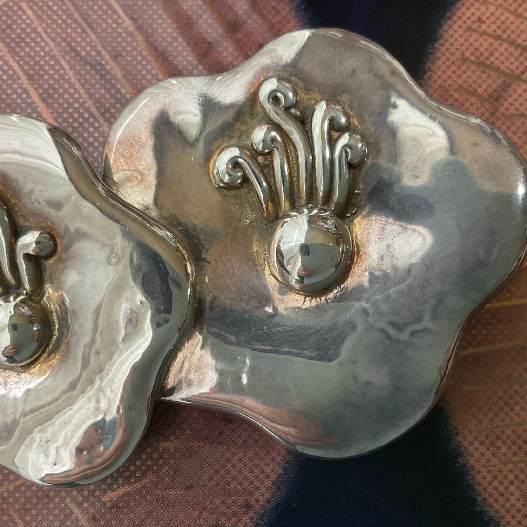 【イスラエルで購入】アンティークシルバーブローチ　925刻印　超大きめ　大ぶり