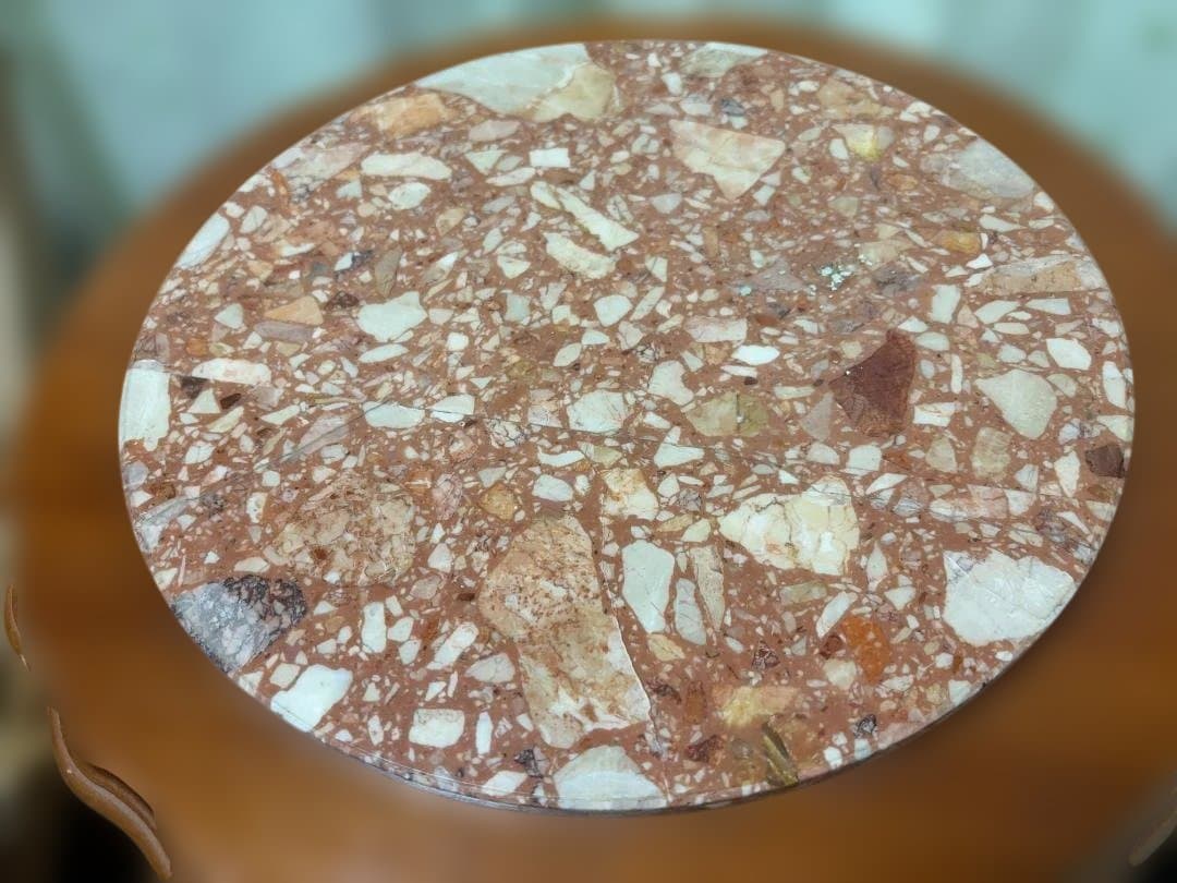 大理石 ヒビあり　サイドテーブル コンソールテーブル 花台 猫足　01b37