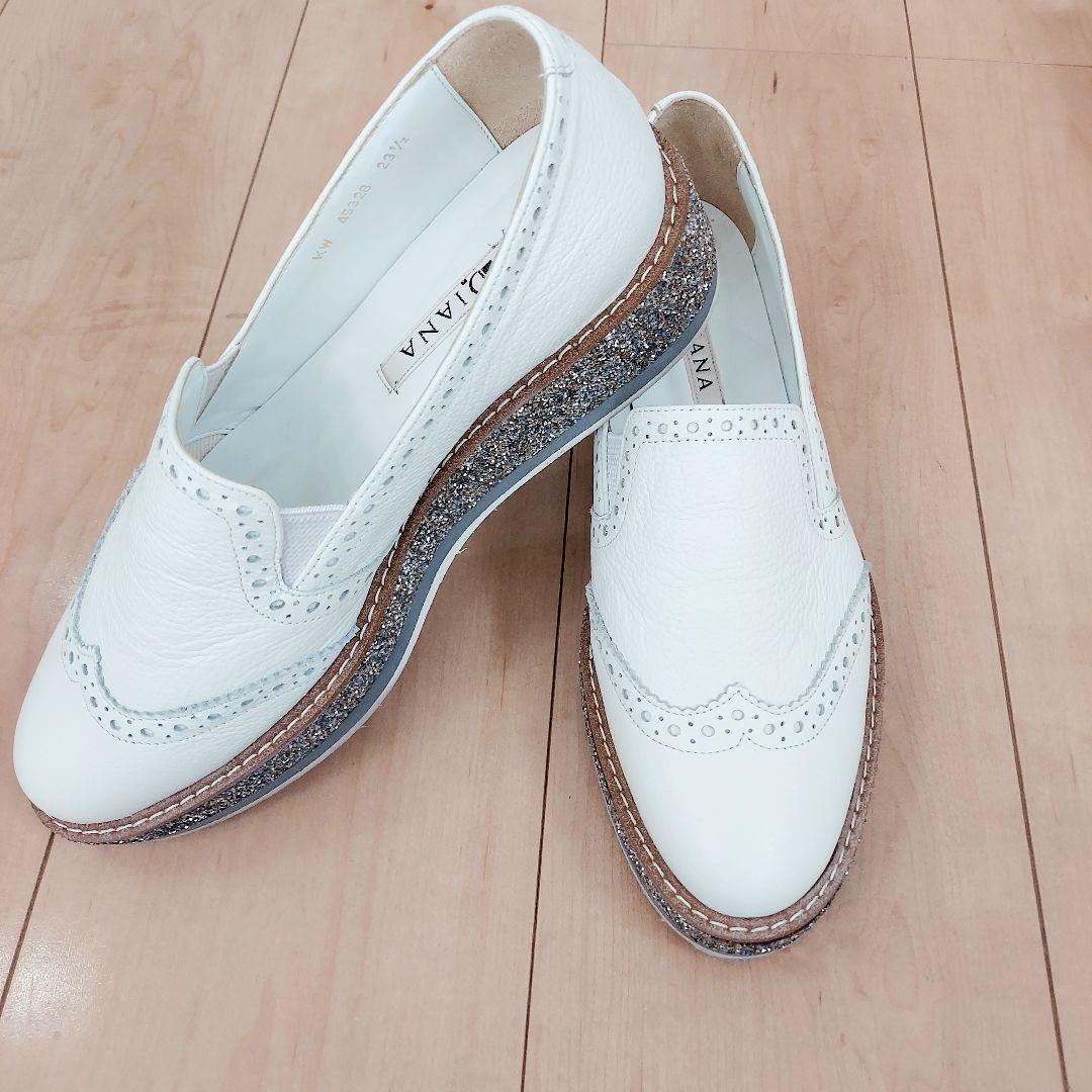 DIANA ダイアナ ローファー グリッター 厚底 シューズ 靴 23.5 革靴