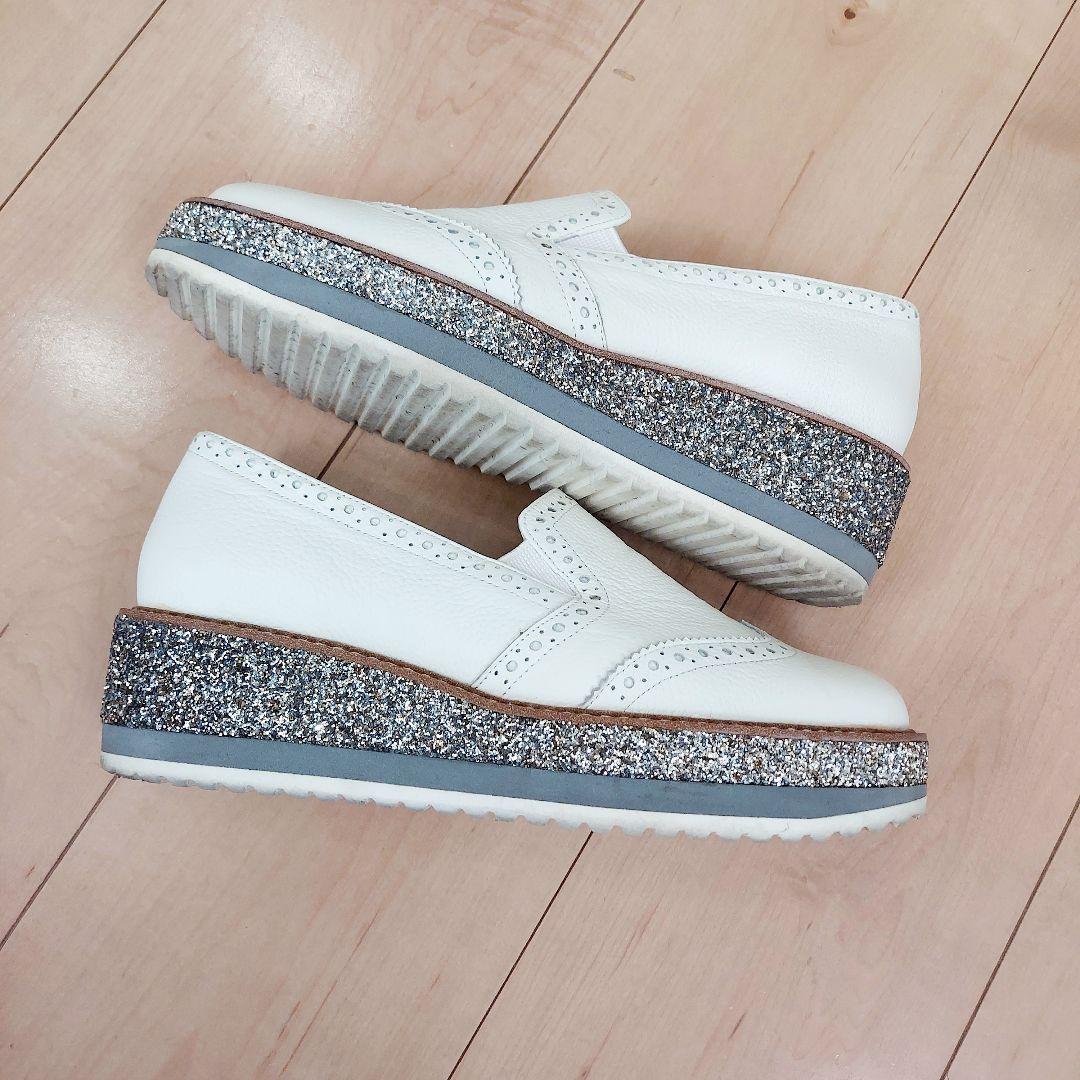 DIANA ダイアナ ローファー グリッター 厚底 シューズ 靴 23.5 革靴