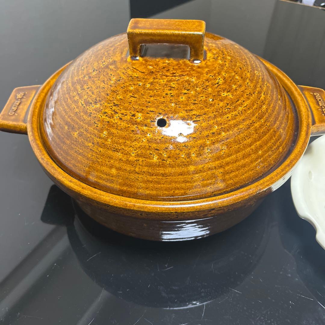 長谷園　土鍋　ビストロ蒸し鍋 アメ 大