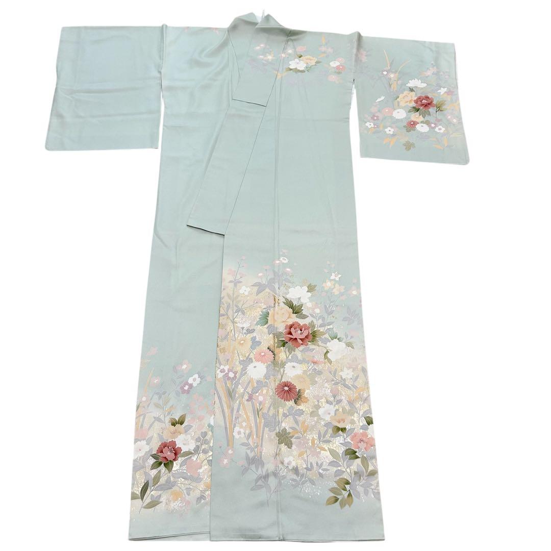 【極美品❤️】訪問着 正絹 四季草花文様 金彩 上品 卒業式 入学式 結婚式