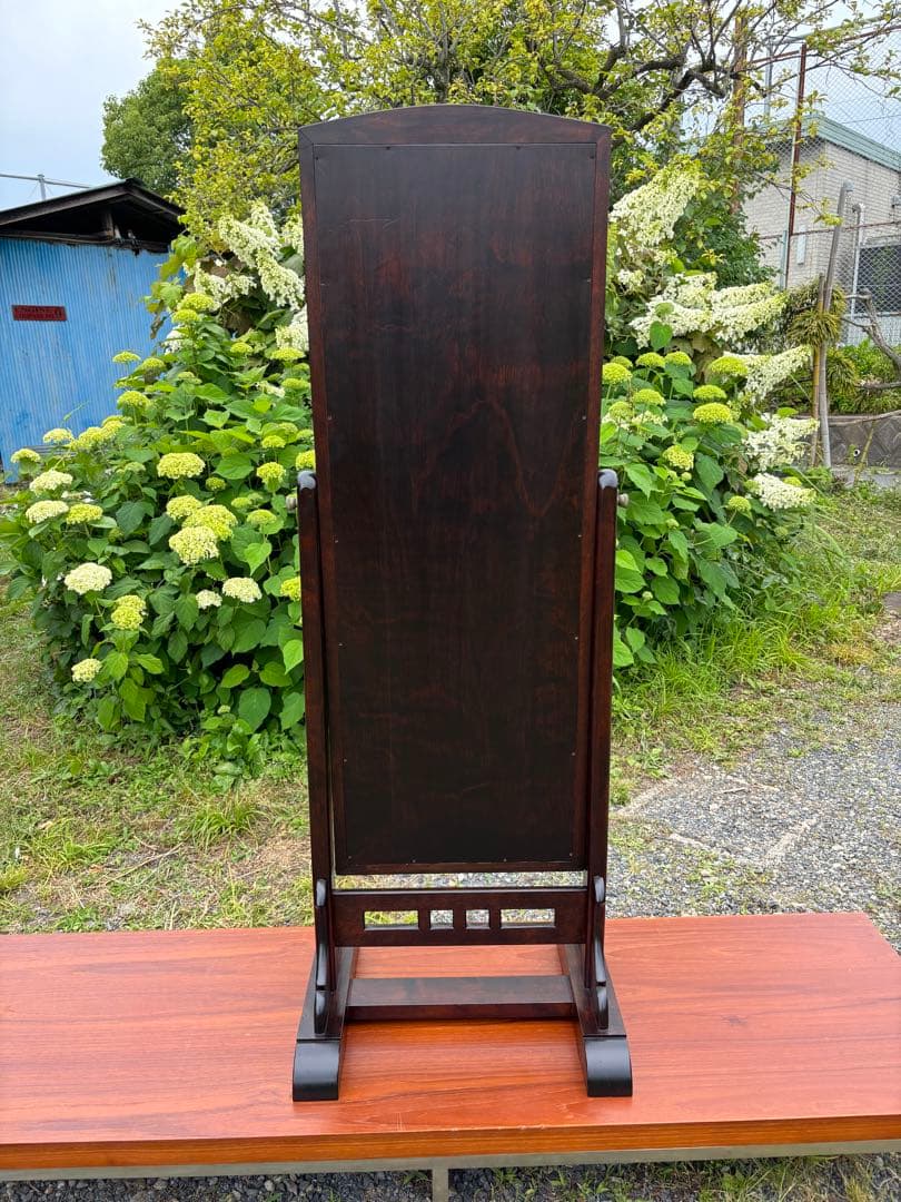 松本民芸家具 スタンドミラー 姿見 全身鏡　ミズメザクラ