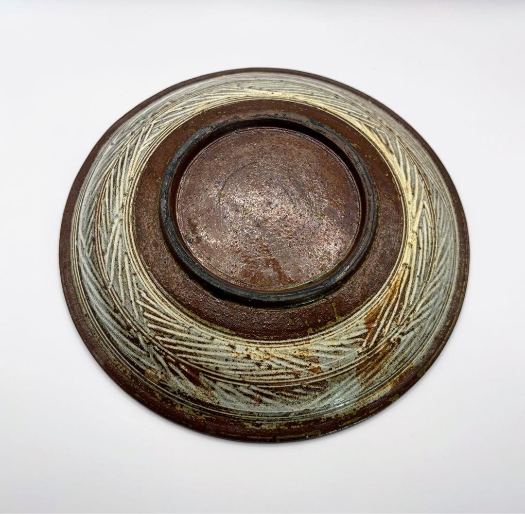 井上茂 彫三島皿 23cm 2枚セット 作家もの