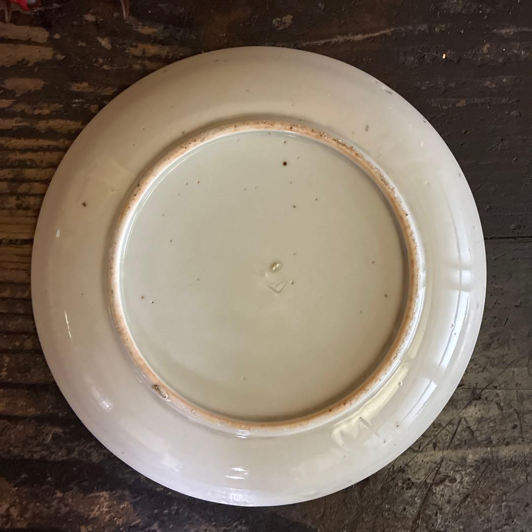 骨董　希少　印判手　吹き墨　月兎　跳ね兎　著書掲載酷似品　中皿２客　バラ売り不可