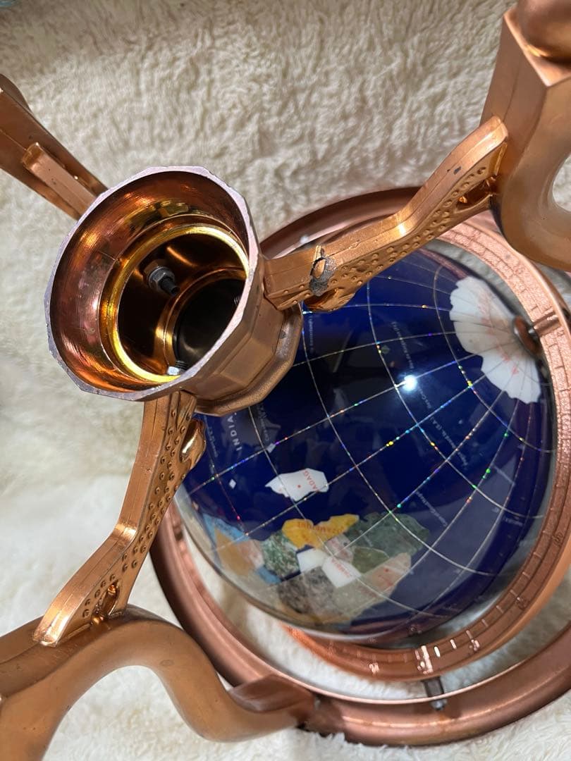 天然石アンティーク地球儀　パワーストーン　アンティーク雑貨