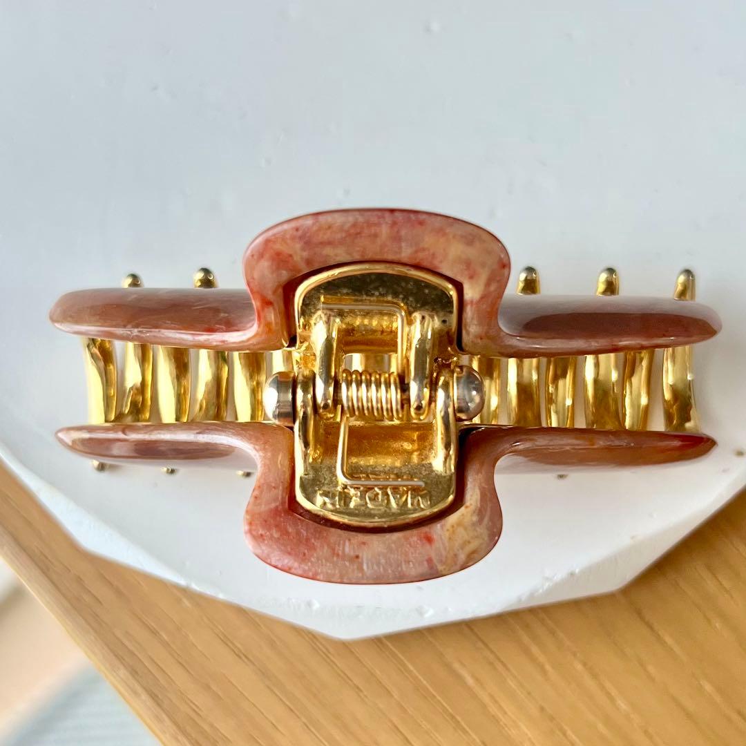 acca オレンジ系 ヘアクリップ　中サイズ