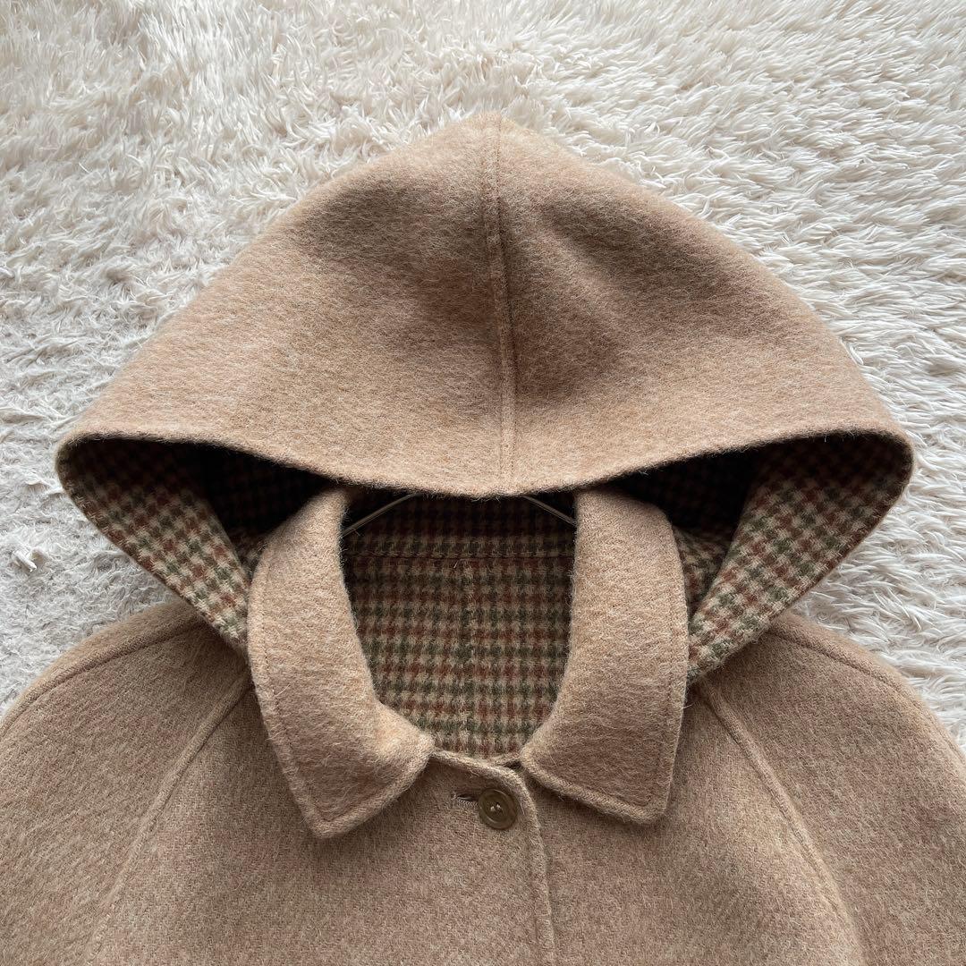 【希少】バーバリー ダブルフェイス ウールコート リバーシブル ベージュ M