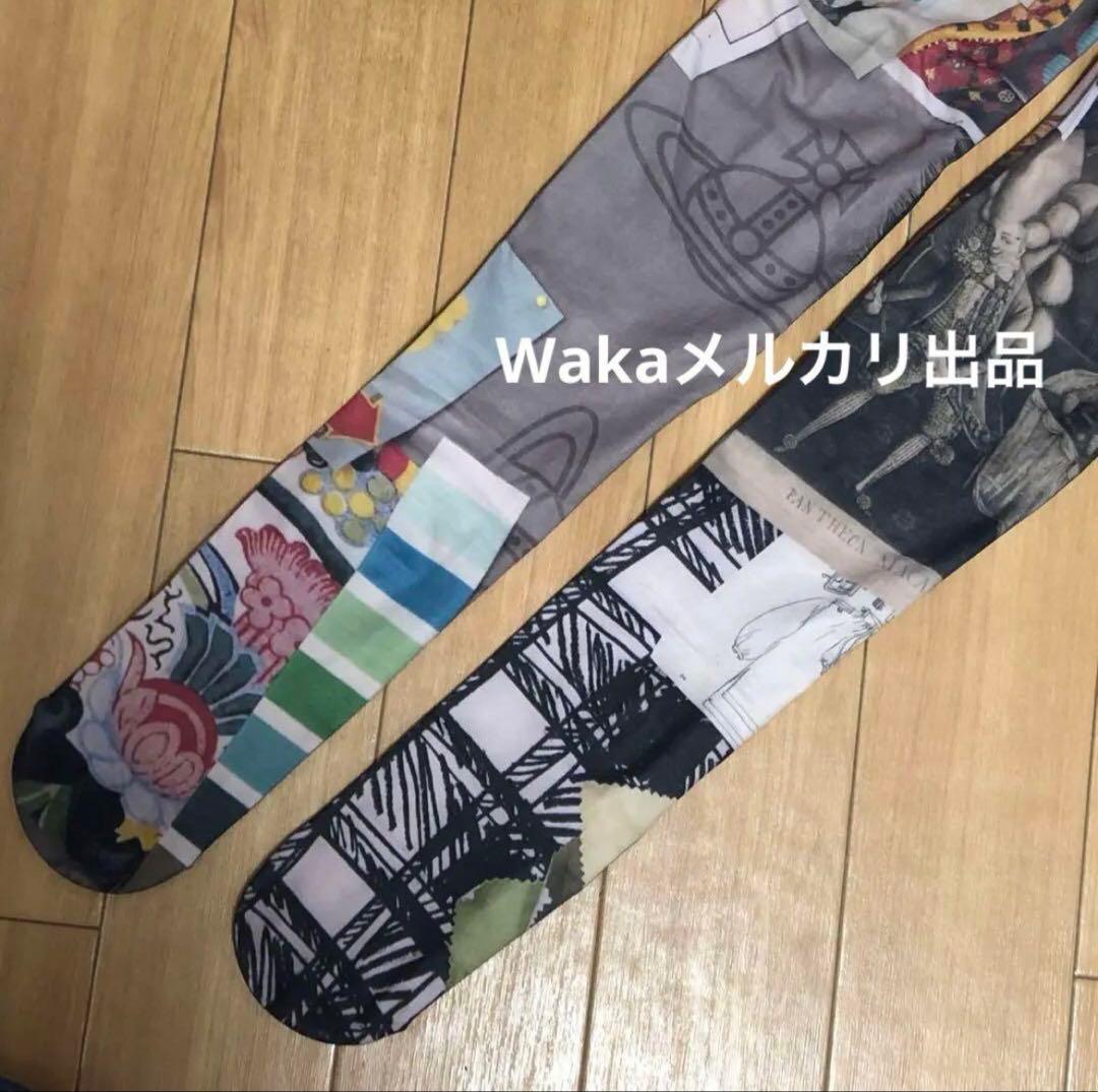 ロココ柄　オーブ　絵画柄　タイツ　ヴィヴィアンウエストウッド