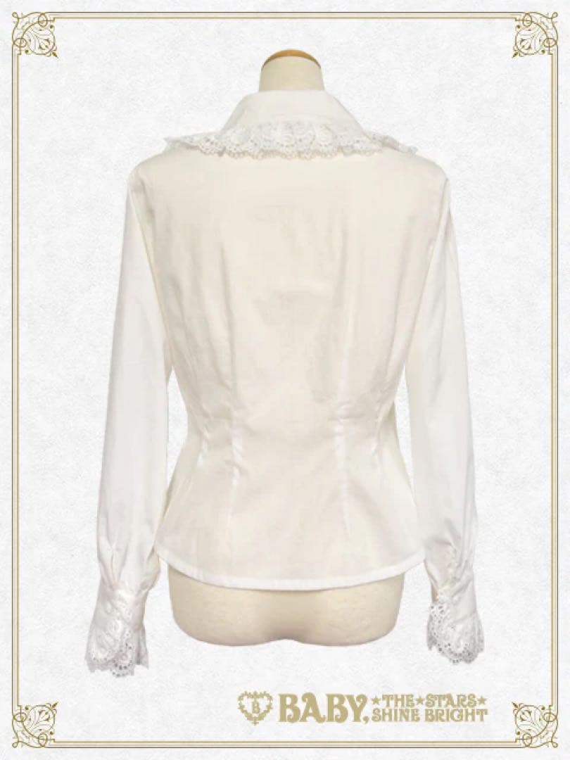 BABY♡ ２重衿袖ピンタックブラウス オフ白