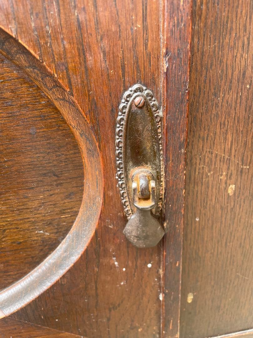 イギリス製 19世紀 アンティーク家具 ミラー付きキャビネット 店舗什器