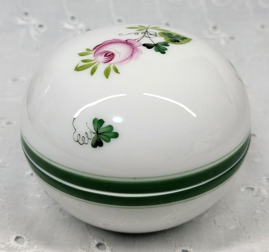 美品✨ヘレンド ウィーンの薔薇 ボンボニエール 小物入れ ピンクバラ 丸