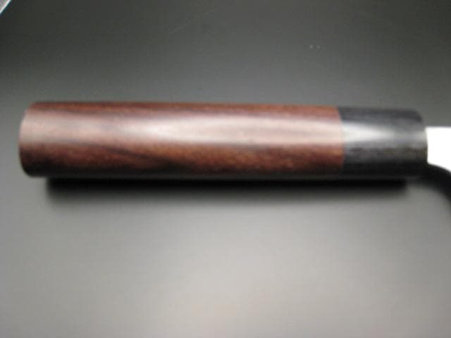 [新品未使用] 三徳包丁180mm 白紙1号 磨き仕上げ 紫檀 丸形