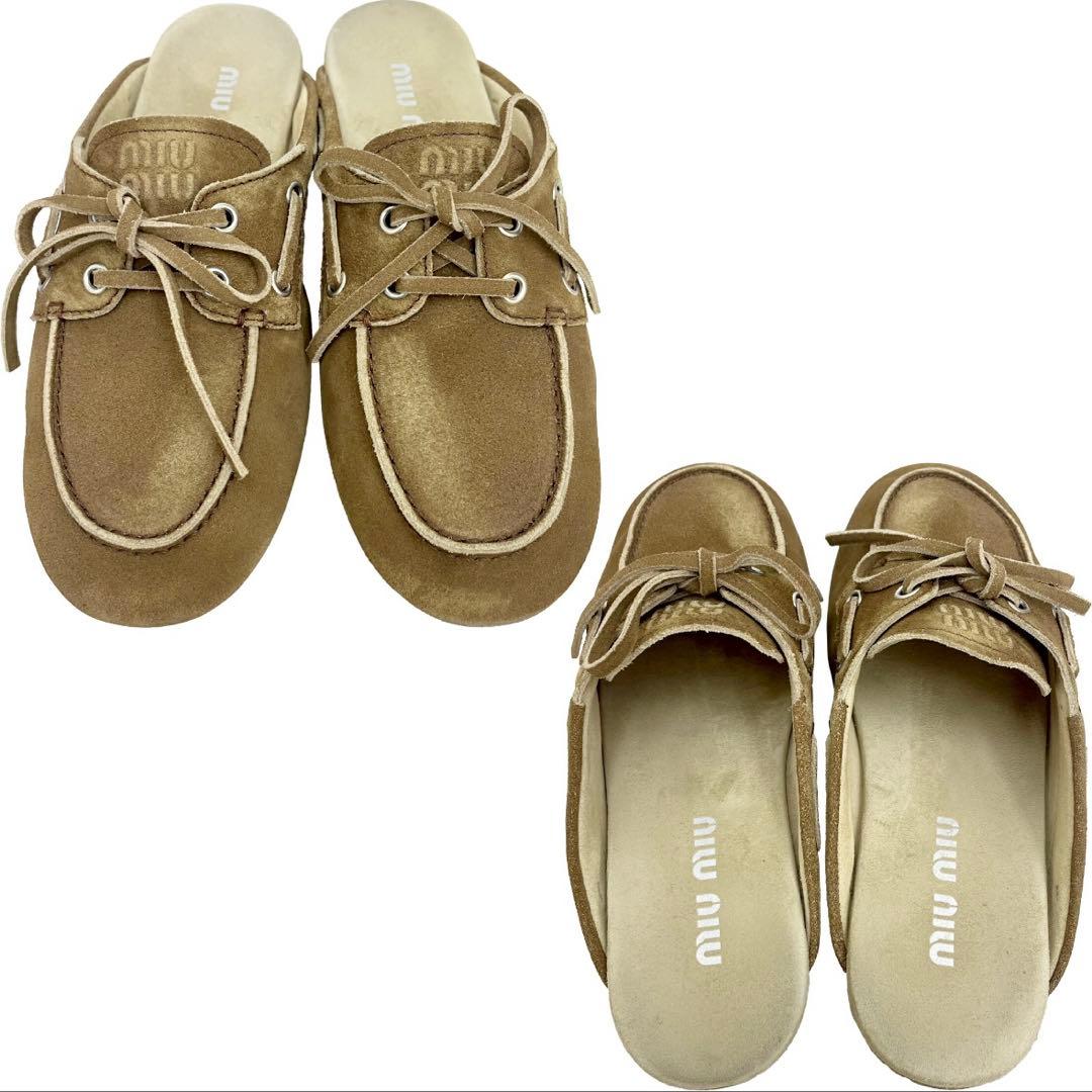 miumiuミュウミュウスエードのミュール　36 1/2