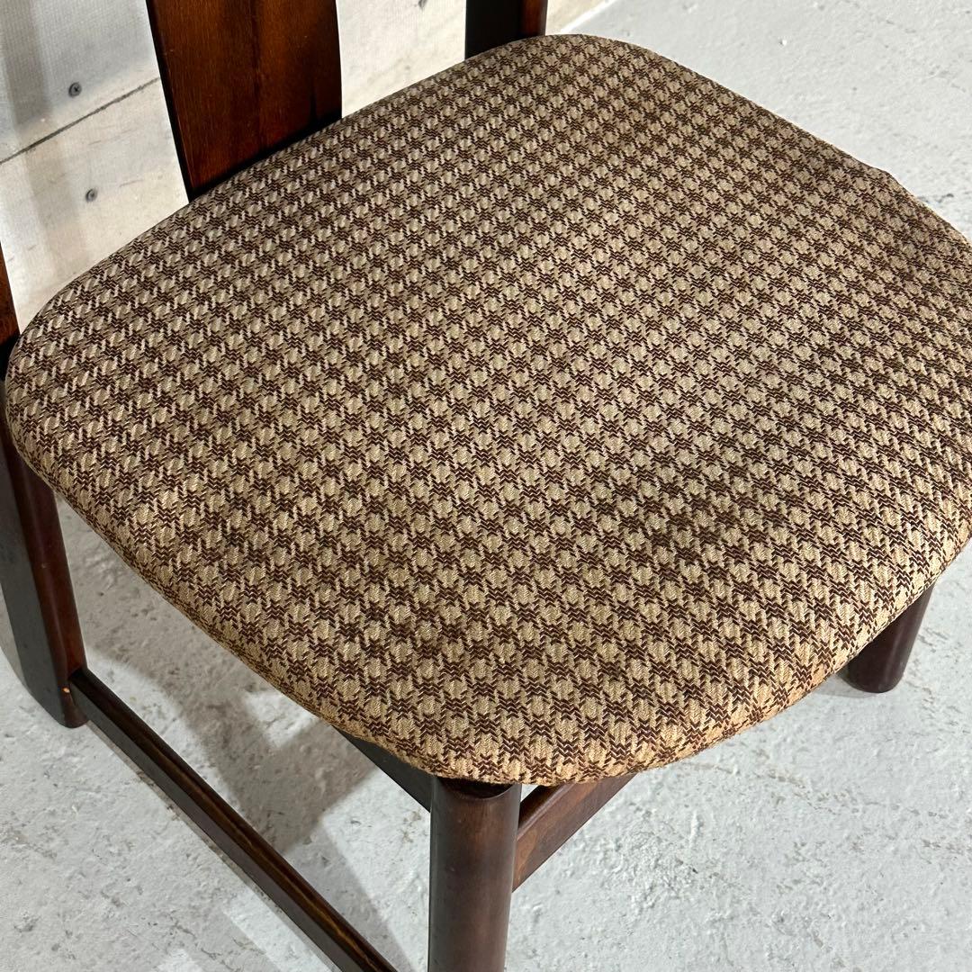 ✿70s✿ 昭和レトロ カリモク ヴィンテージチェア ファブリック 千鳥格子
