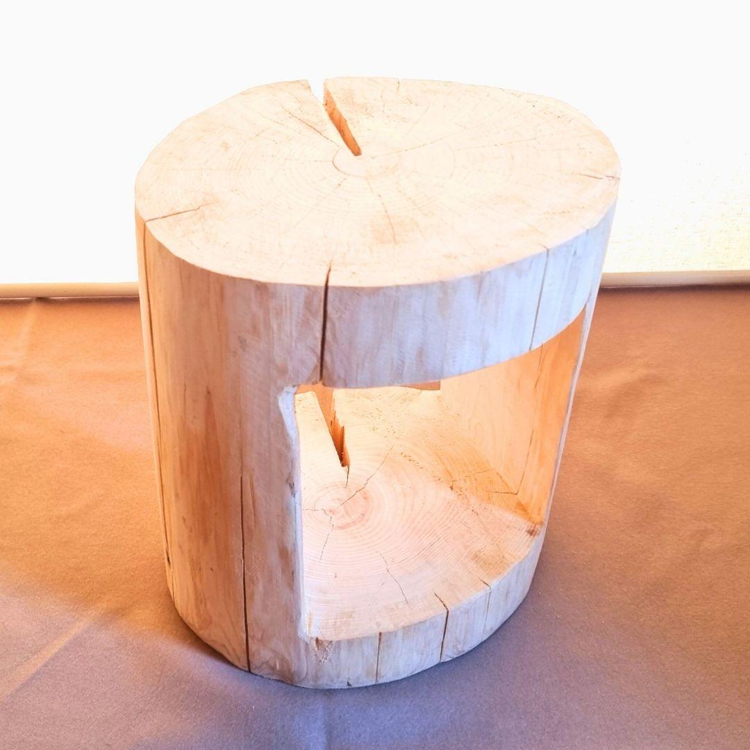 セール品 天然アロマひのき くり抜き 丸太スツール オーガニック 特大