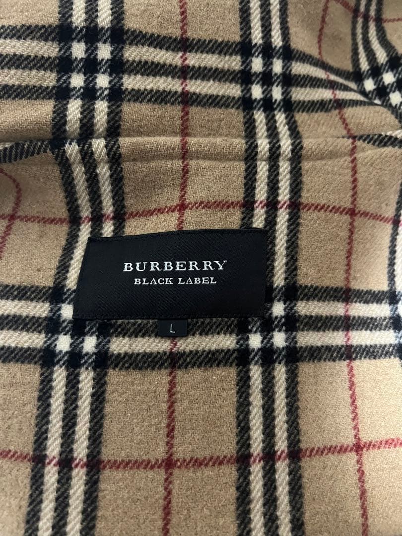 激レア バーバリーブラックレーベル ダッフルコート ノバチェック L キャメル