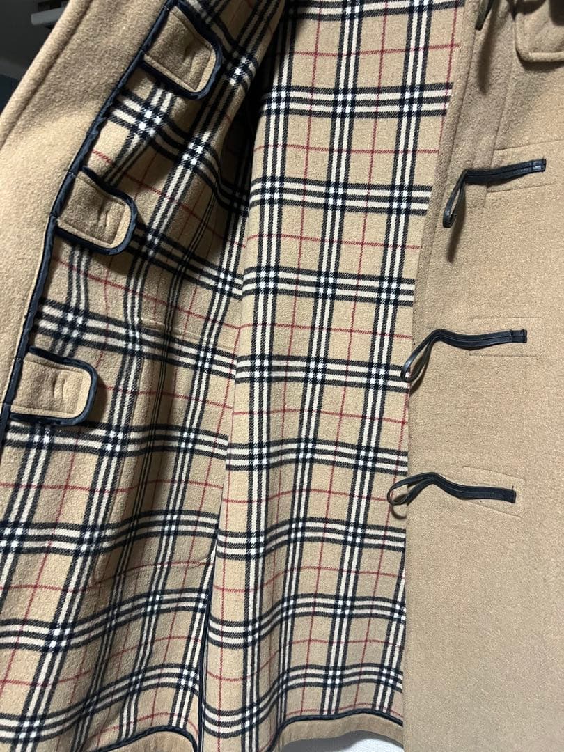 激レア バーバリーブラックレーベル ダッフルコート ノバチェック L キャメル