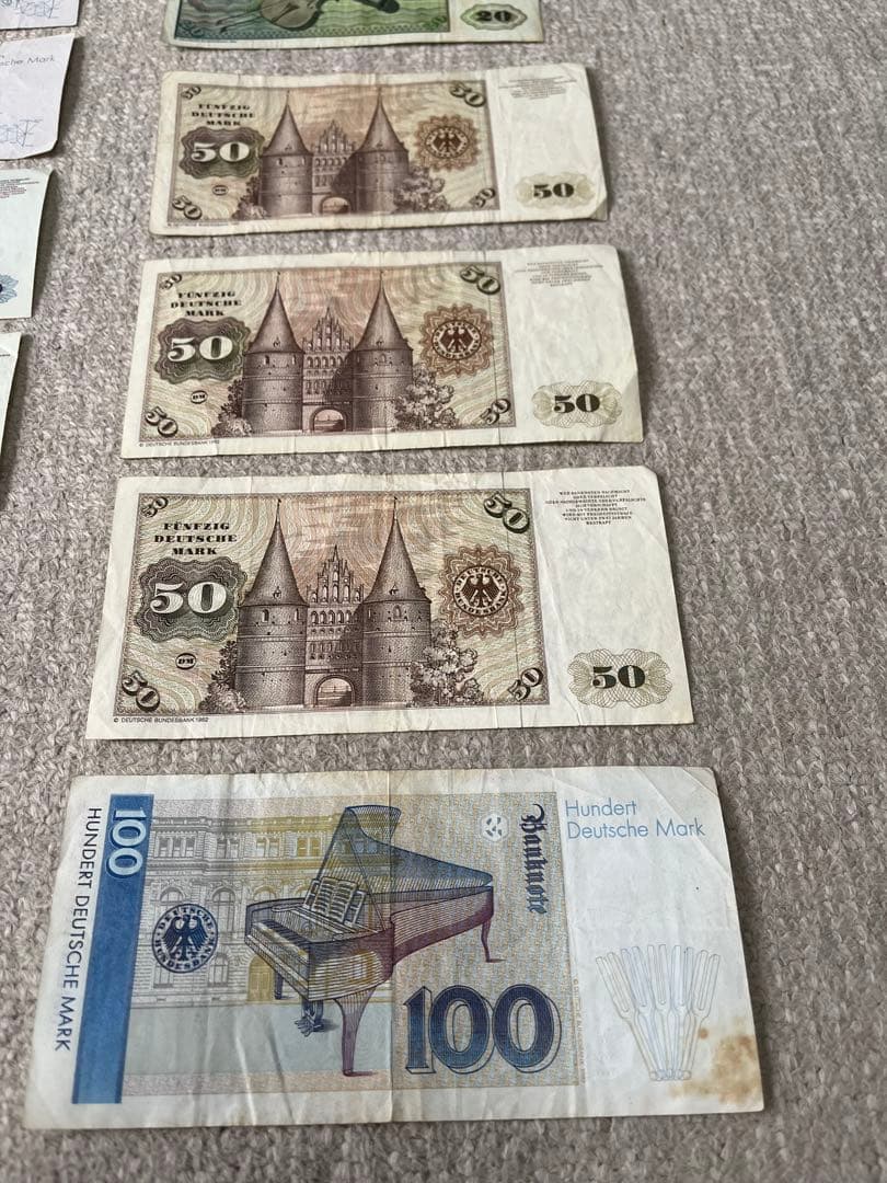 ドイツ旧紙幣セット 10, 20, 50, 100 計360マルク 追加１枚