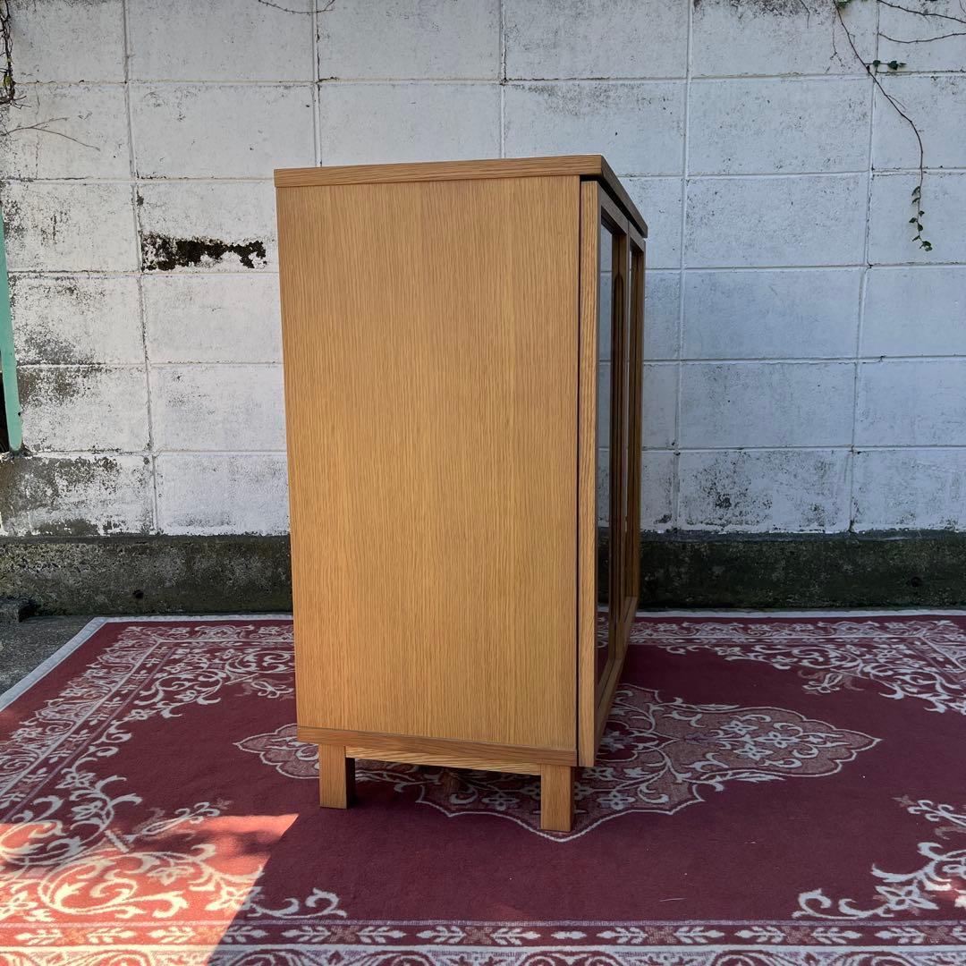 送料無料◾️MUJI 無印良品 木製キャビネット ガラス扉 オーク材突板