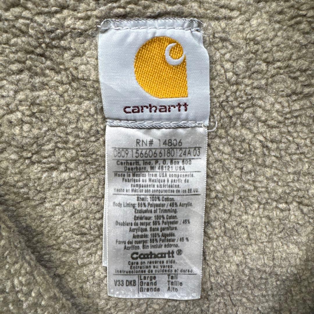 カーハート古着00s裏ボアダックベスト ブラウン茶フェード L Tall T97