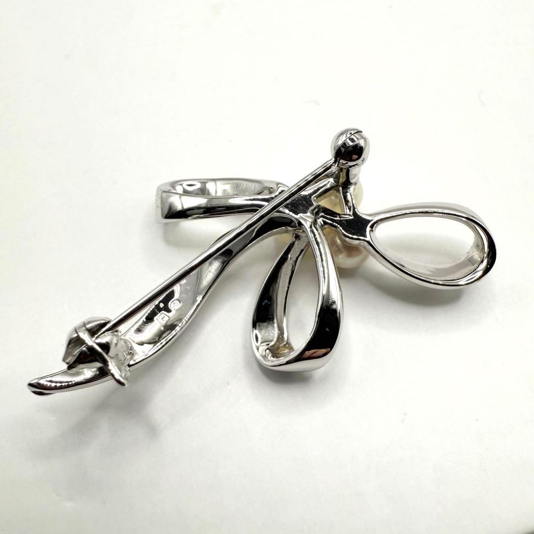 MIKIMOTO ミキモト　リボン　ベビーパール　ブローチ　SV フォーマル