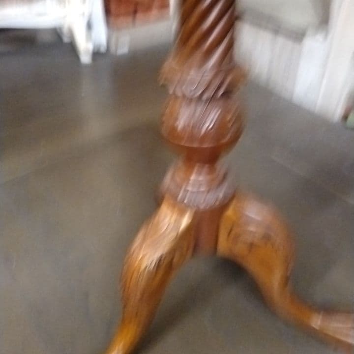 アンティーク調　シノワ　サイドテーブル コーヒーテーブル チーク材　円形