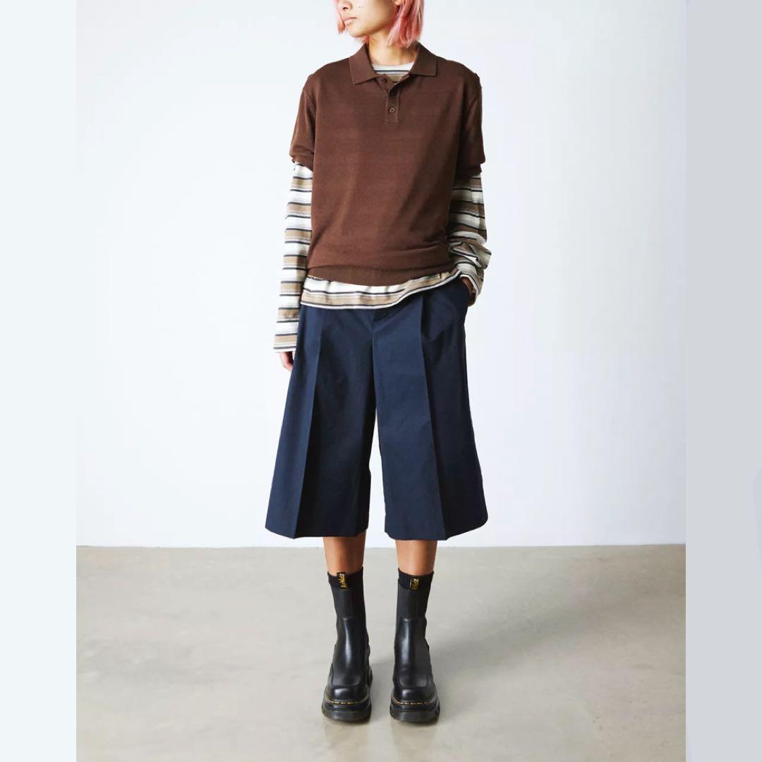 厚底レザーブーツ サイドゴア 黒