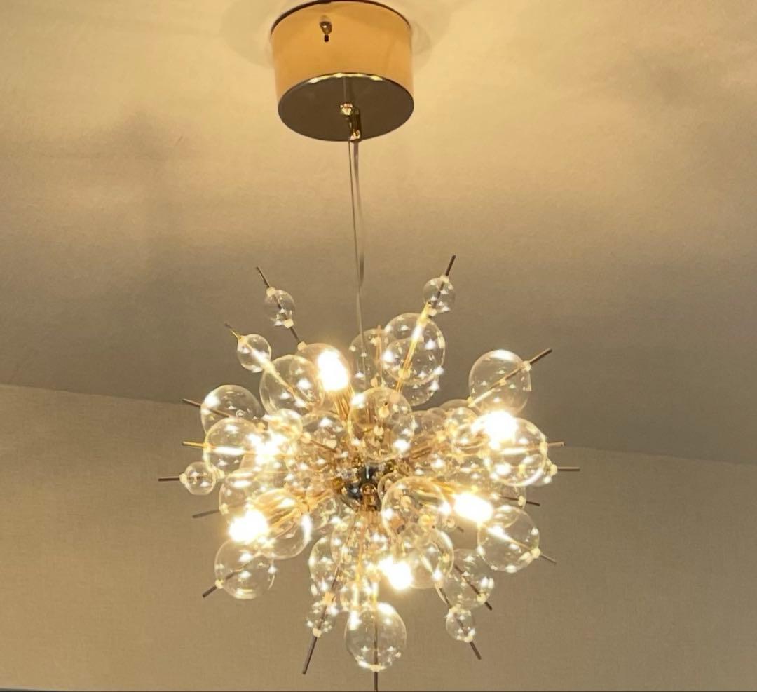オーブ製バブルシャンデリア　ゴールド　予備あり