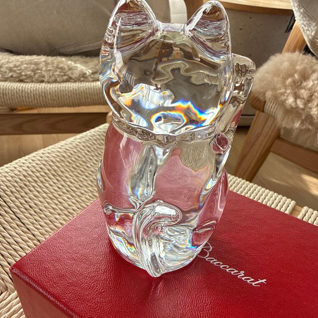 【新品未使用】 Baccarat 招き猫 クリスタルガラス