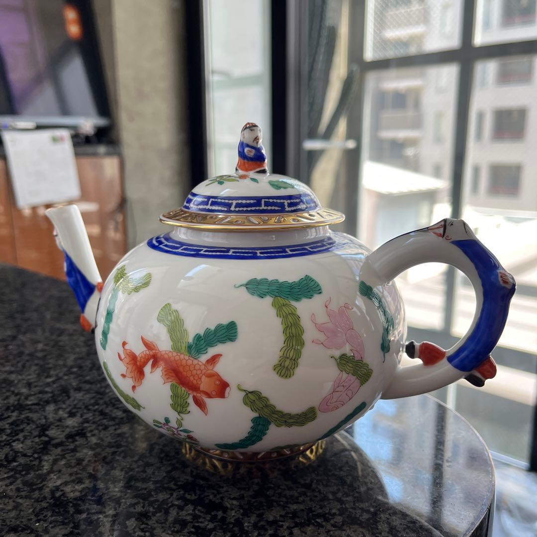 ヘレンドシノワズリ　ポワッソン　ティーポット