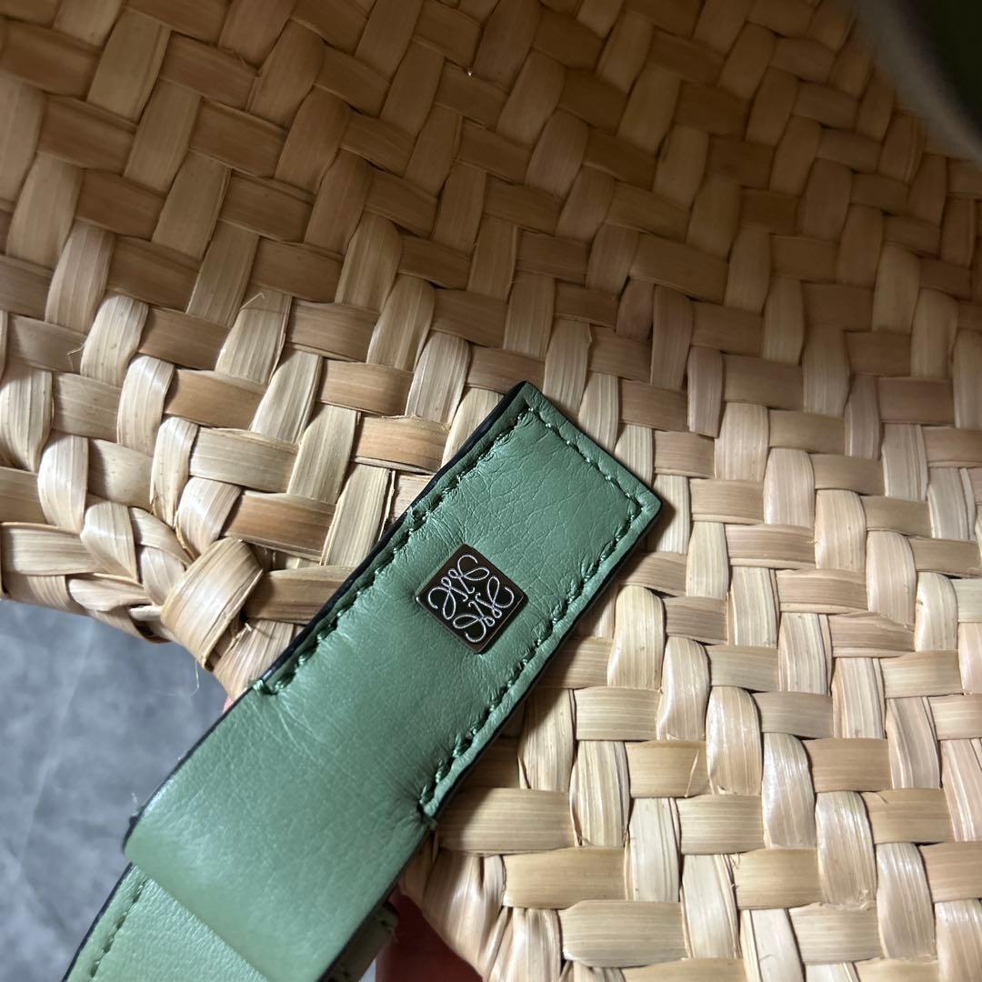 やし　LOEWE かごバッグ /グリーン　スモール　美品