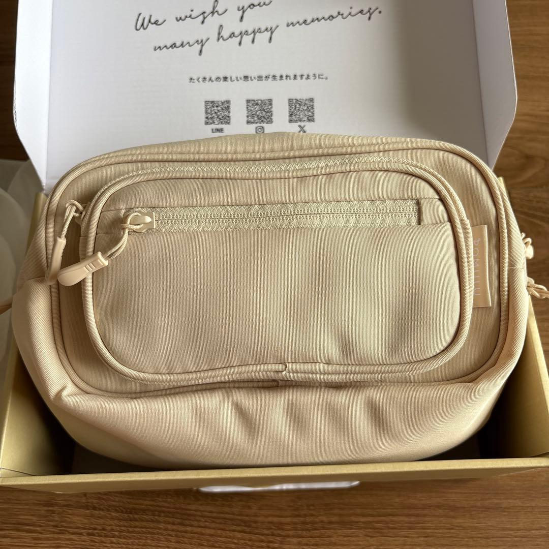 ☆2回使用☆POMULU ショルダーバッグ・ヒップシート ナチュラルアイボリー