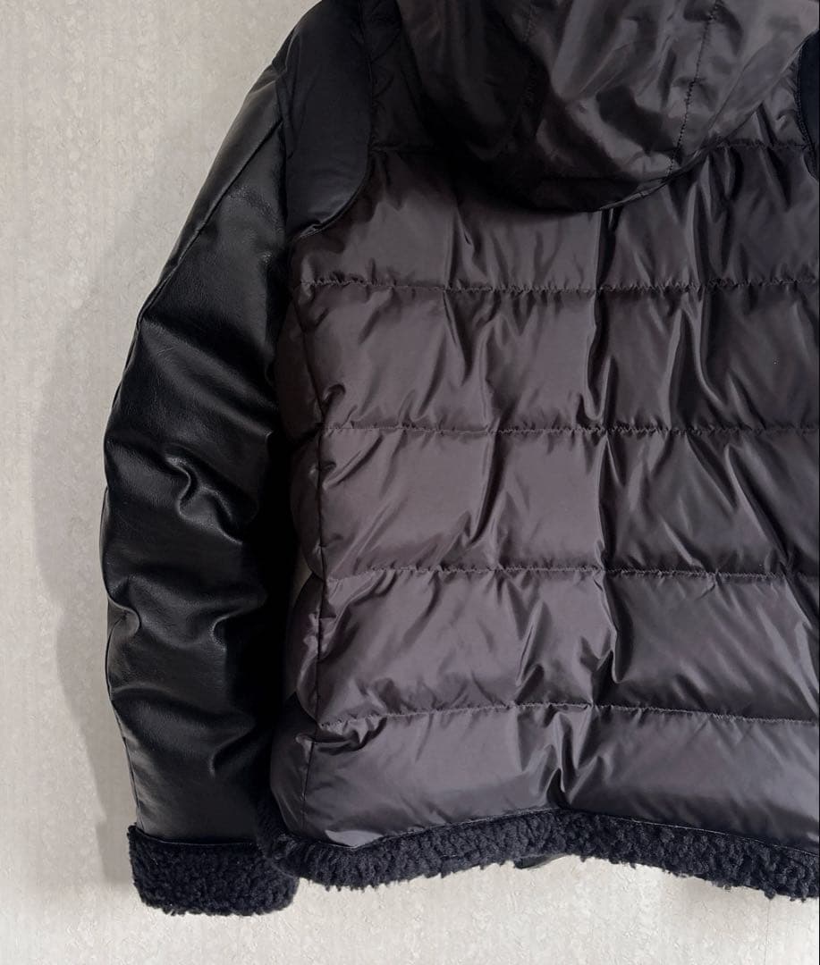 極美品♦︎St ANDREWS レザーライク ダウン ドッキング ブルゾン 黒L