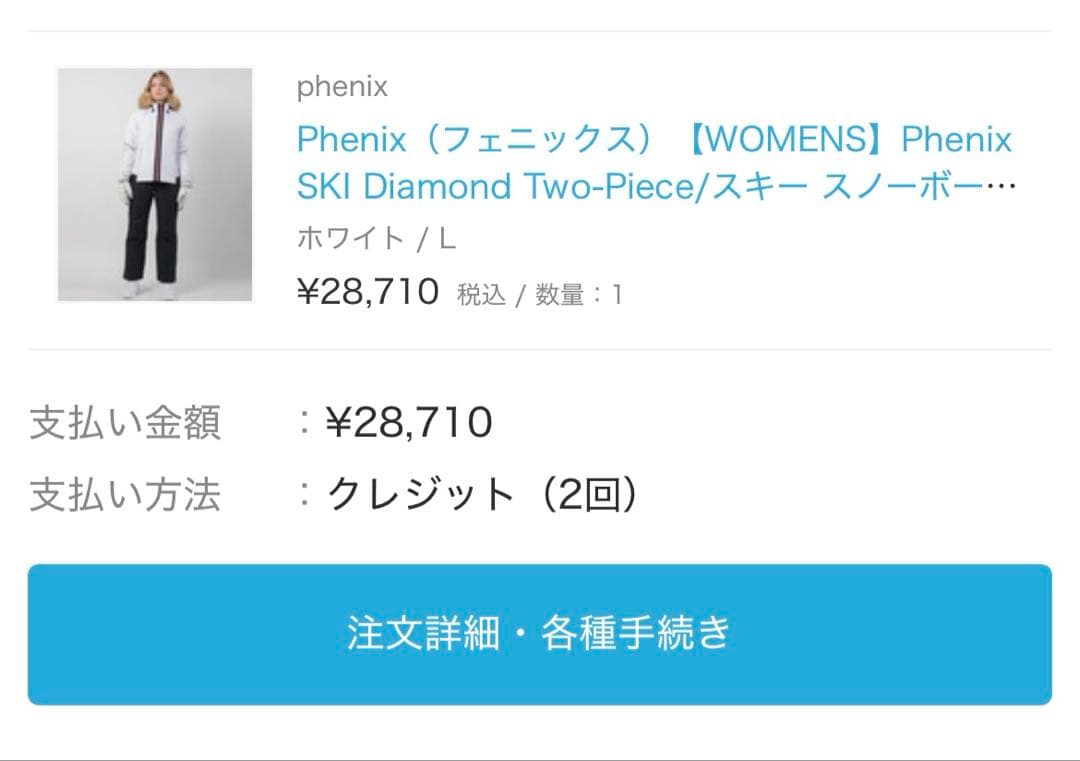 sale【元値2万8千円】phenix ホワイト/スノボスキーウェア (女性用)