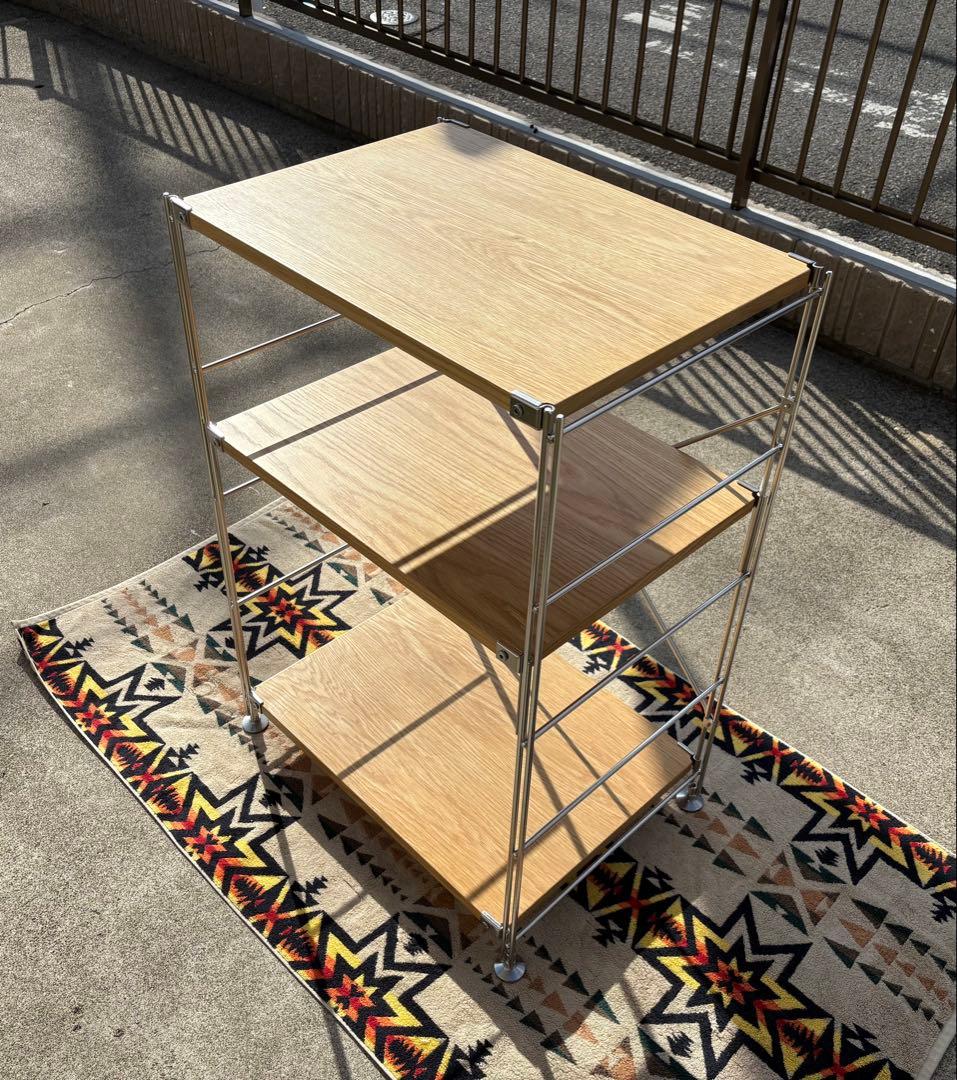 【中古・美品】無印良品 ステンレスユニットシェルフ　オーク材棚セット　小