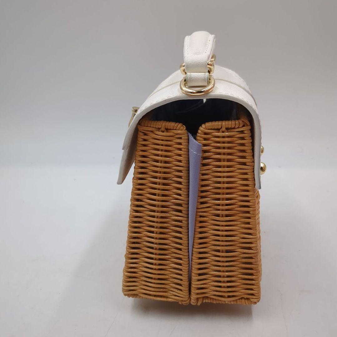 ★美品 ダイアナ DIANA かごバッグ ショルダー 2way ハンドバッグ 白