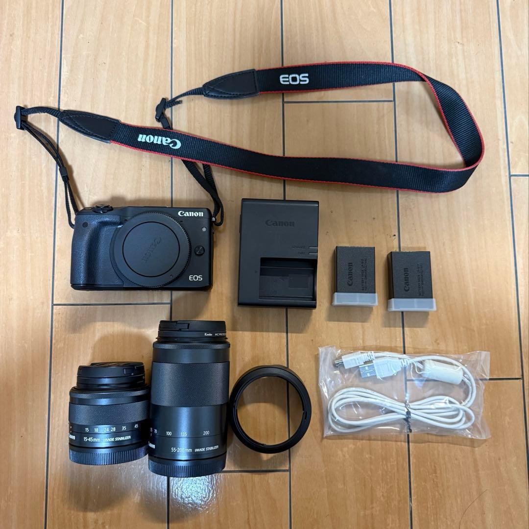 Canon EOS M3 美品｜使用少｜標準＋望遠レンズ｜付属品多数｜未使用品有