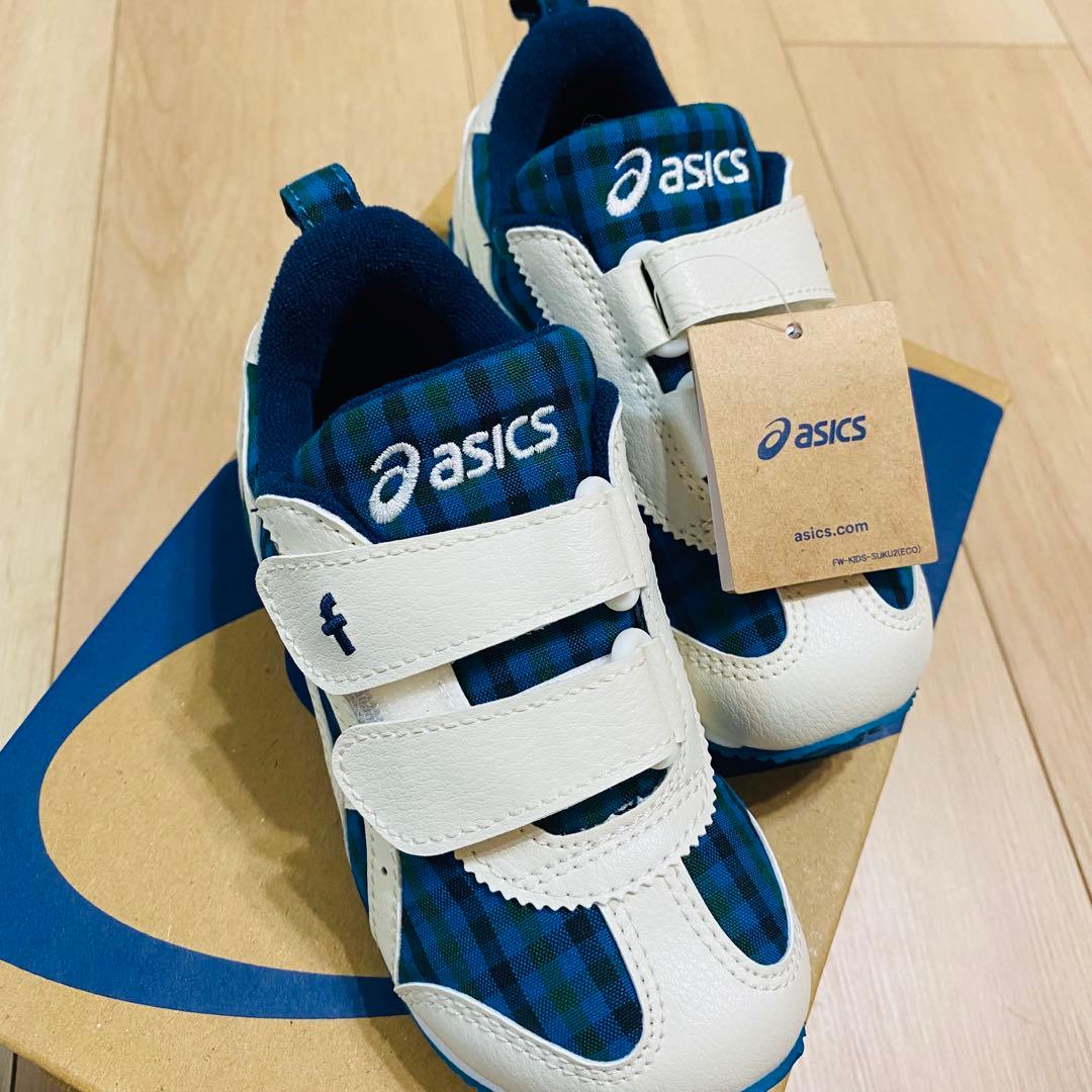 【新品】familiar×asics コラボスニーカー16.0 新品未使用　靴青