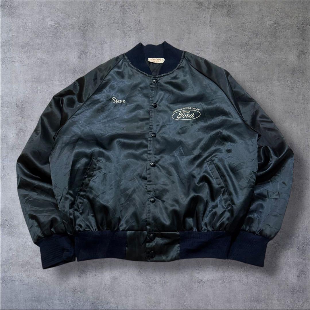 vintage USA製古着 FORD 両面プリント 企業ロゴ コーチジャケット
