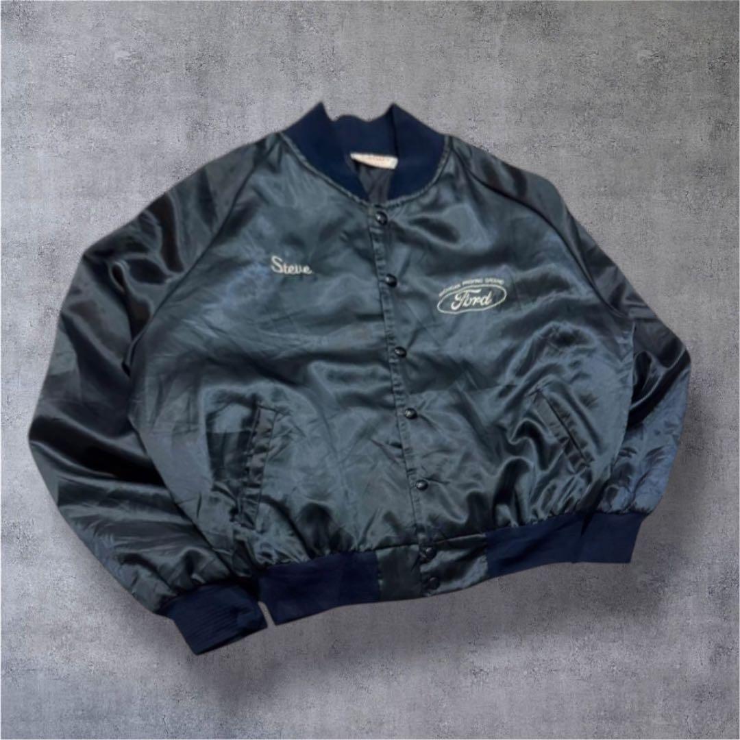 vintage USA製古着 FORD 両面プリント 企業ロゴ コーチジャケット