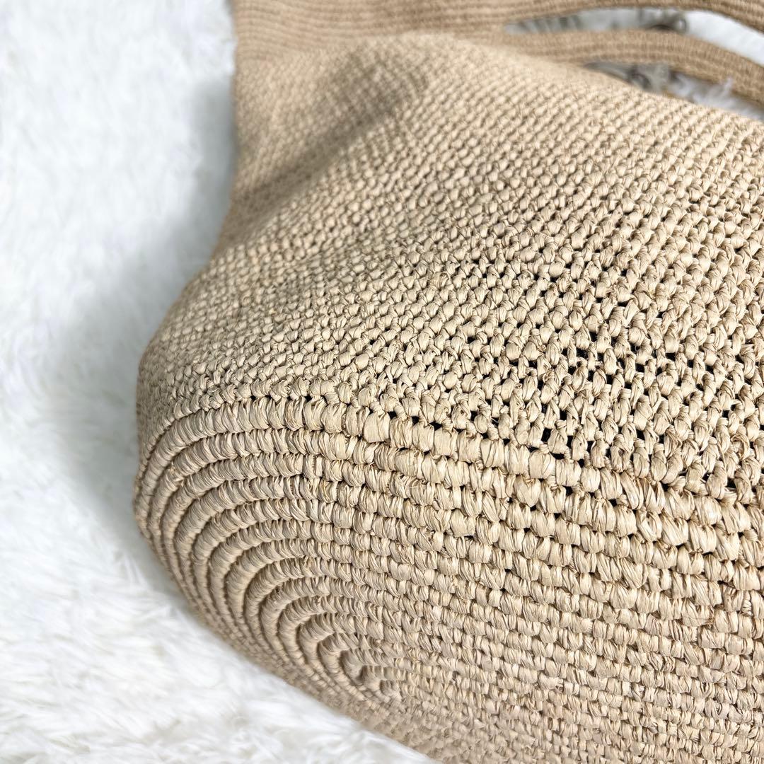 ☆美品☆HEIDI  ハイディクライン カゴバッグ ラフィア フリンジ