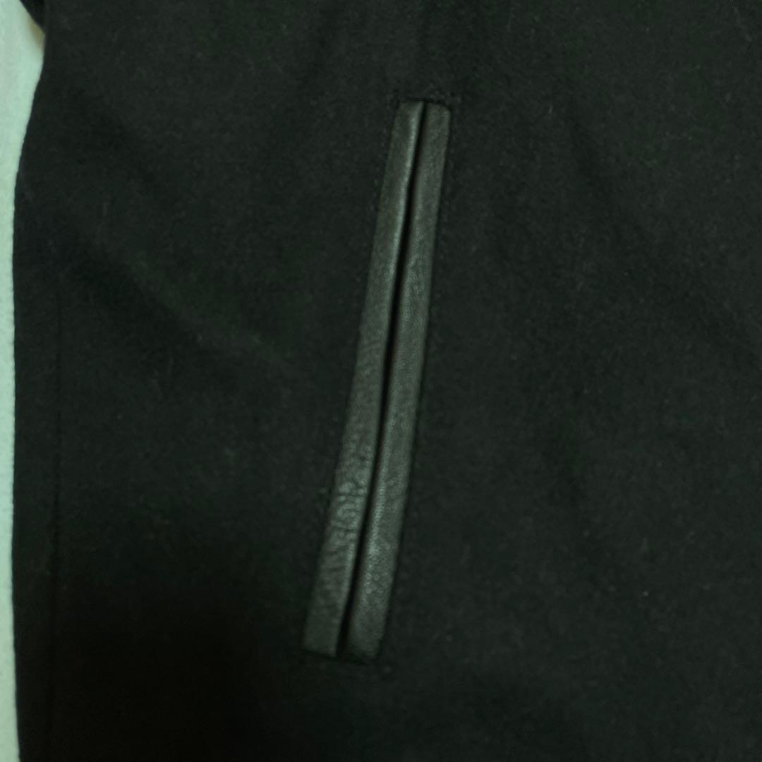 ナノユニバース 袖レザー メルトンスタジャン サイズＭ 黒