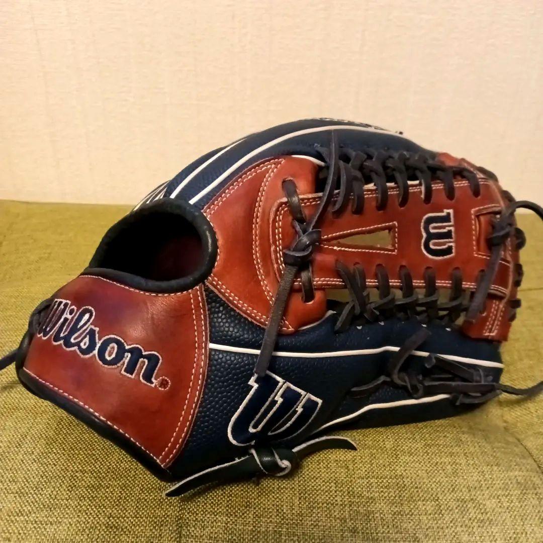 ■美品 湯もみ型付■ウィルソン DUAL オールラウンド グローブ 軟式グラブ